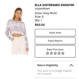 Superdown small distressed sweater